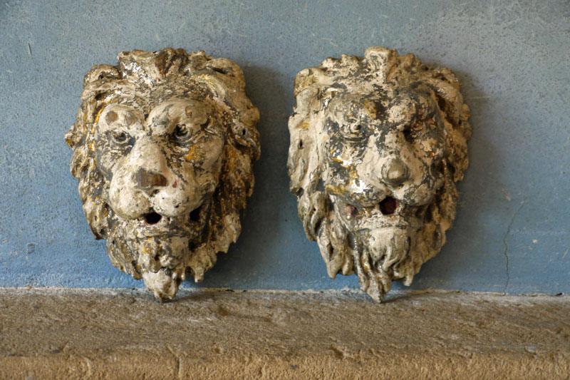 Wooden Lion Heads